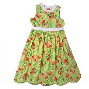 Vintage 90s Arthur et Félicie Paris Peach Dress 7/8 Spring Summer Boutique